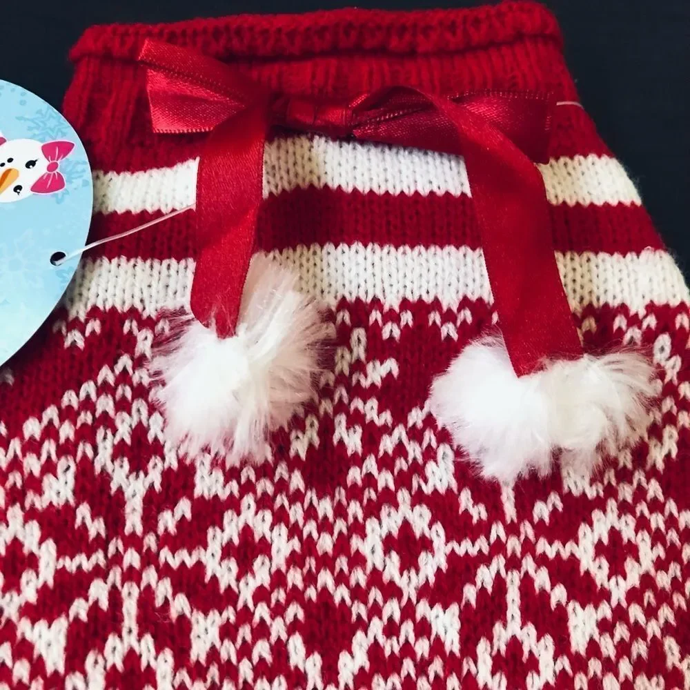 Fair Isle Nordic Christmas Knit Dog Pet Sweater Dress XS